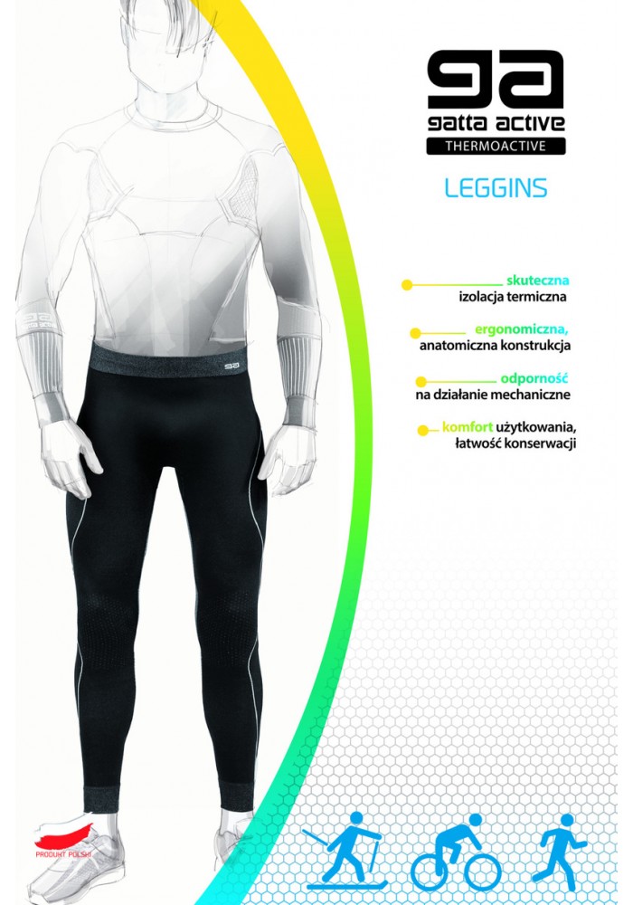 LEGGINGS MEN THERMOACTIV BASIC BLANC Black-Grey Gatta Bodywear | IVON.bg