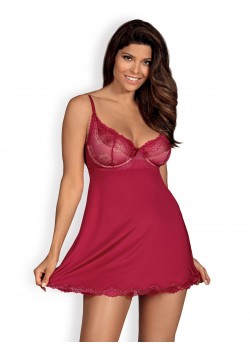 Секси нощница с прашки Koszulka-Rosalyne-Babydoll-stringi-GRATIS-Czerwony