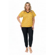 Дамска пижама Piama-Queen-Plus-Size-Musztardowy