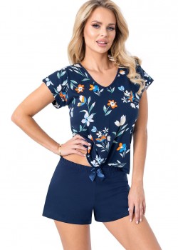 Дамска пижама Piama-Caroline-Short-Granatowy